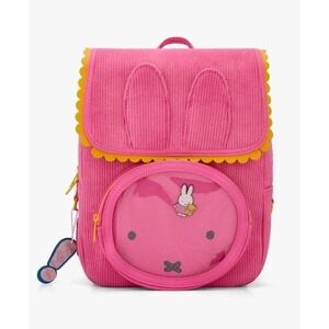 NWT Whatever! Makes You Happy Miffy Corduroy Pin Collector Pink Backpack